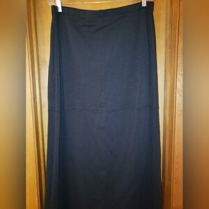 🙂Womens Black Knit Good Clothes Casual Skirt XL Slit in Back